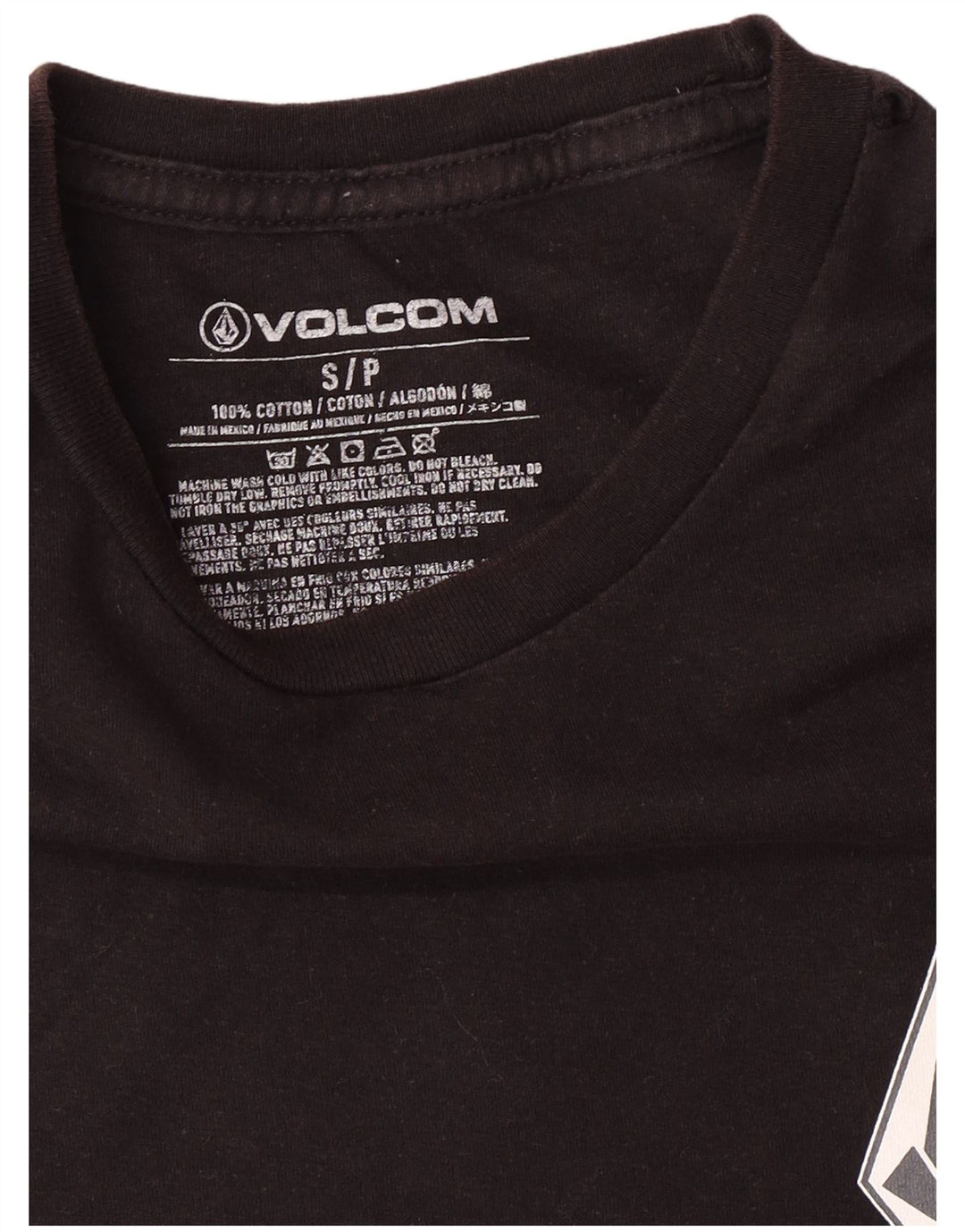 Мужская футболка с рисунком VOLCOM, маленькая, черная, хлопковая