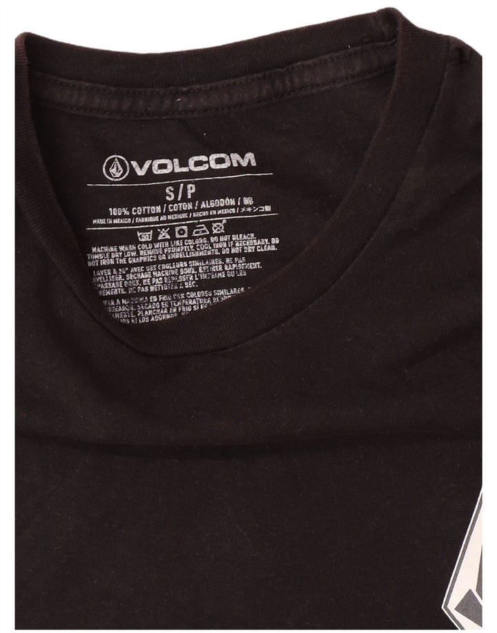 Мужская футболка с рисунком VOLCOM, маленькая, черная, хлопковая