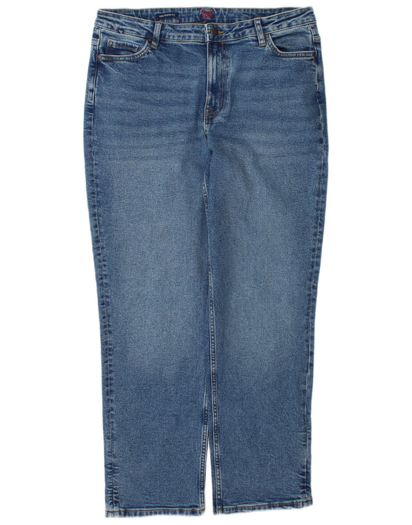 Женские прямые джинсы Crew Clothing UK 12, средние W34 L28, синий хлопок