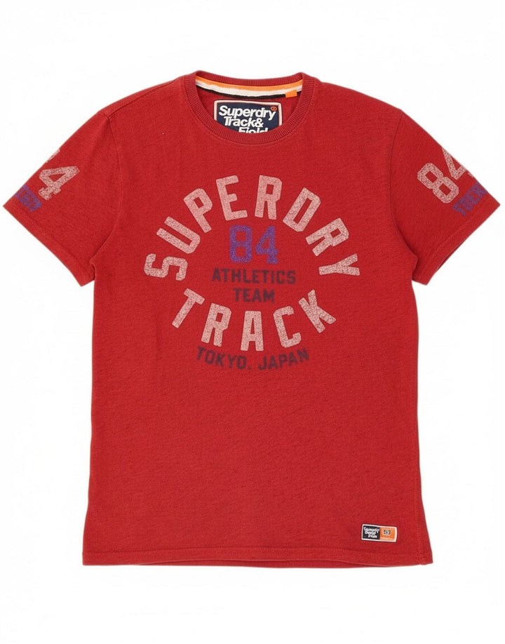 Superdry Мужская футболка с рисунком Топ среднего красного цвета из хлопка