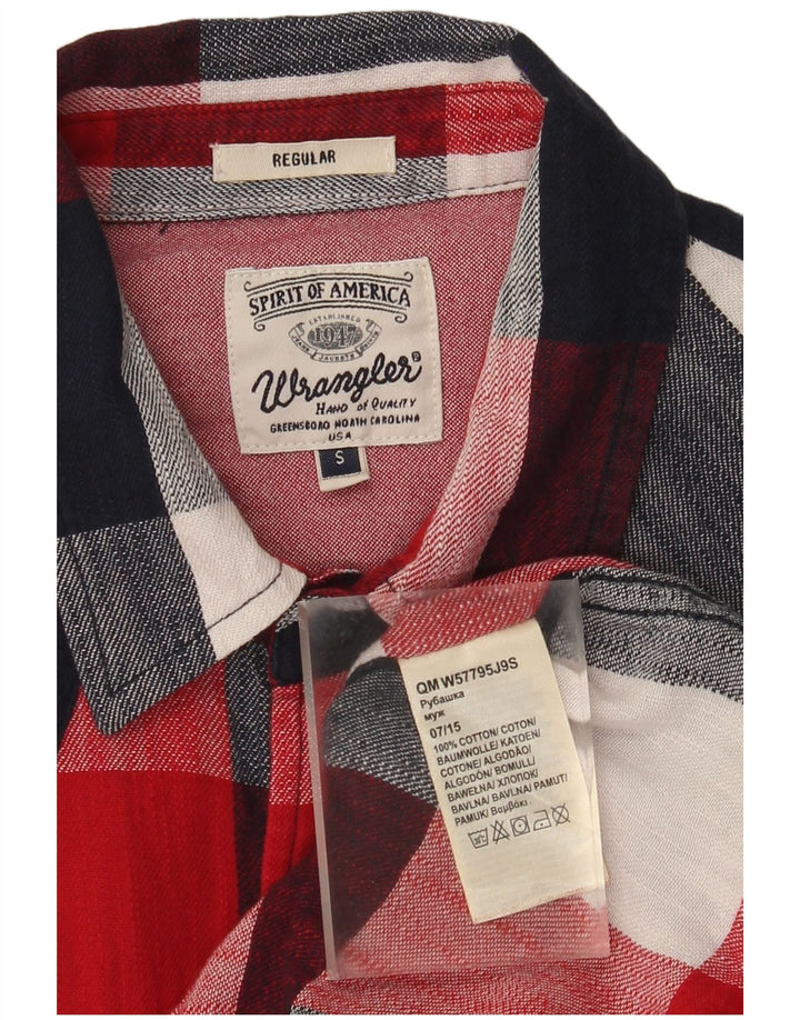 Мужская фланелевая рубашка стандартного кроя Wrangler, маленькая красная клетка, хлопок, хлопок