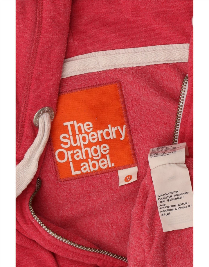 Женский свитер с капюшоном на молнии Superdry UK 14, полиэстер среднего розового цвета
