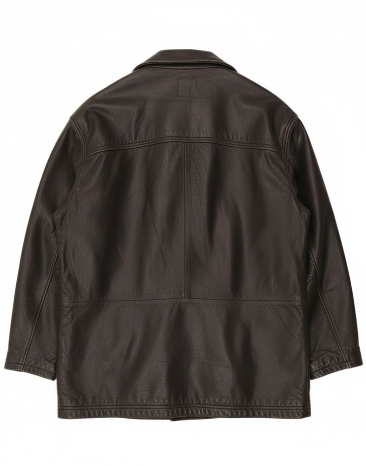 Мужская кожаная куртка Trapper EU 52 XL черная кожа