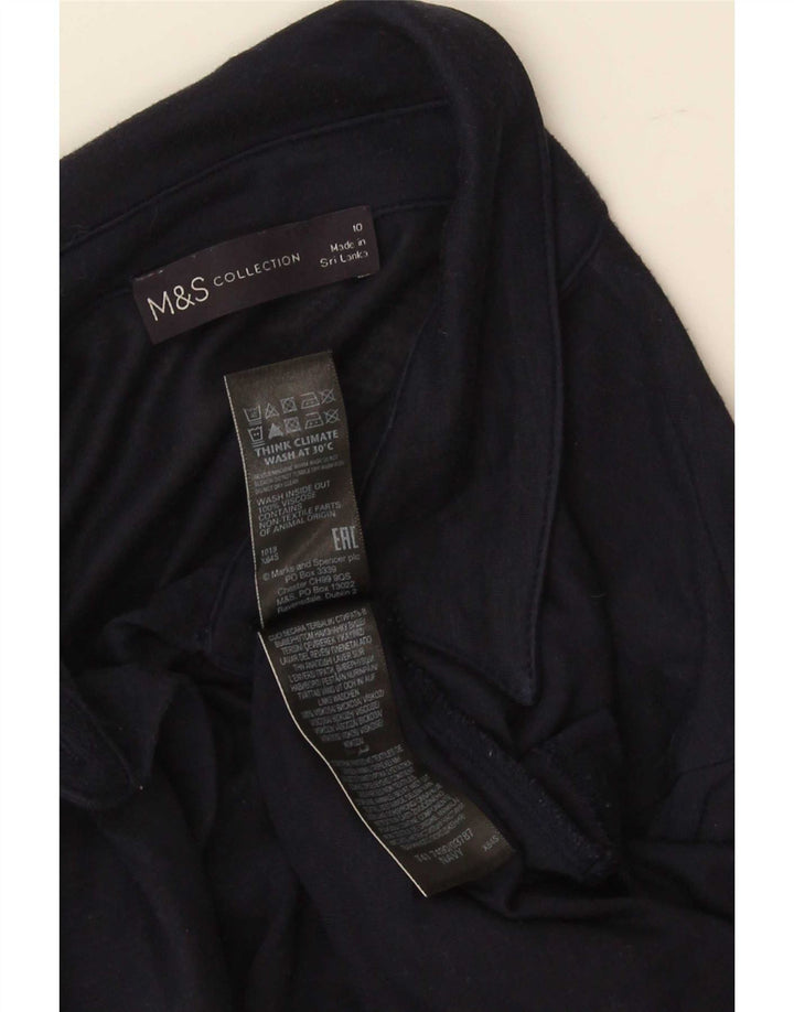 Женская рубашка Marks & Spencer UK 10, маленькая, темно-синяя, вискоза