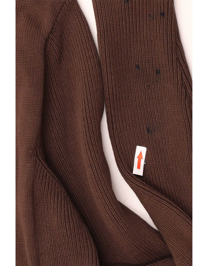 Мужской кардиган Zara, большой коричневый хлопковый свитер