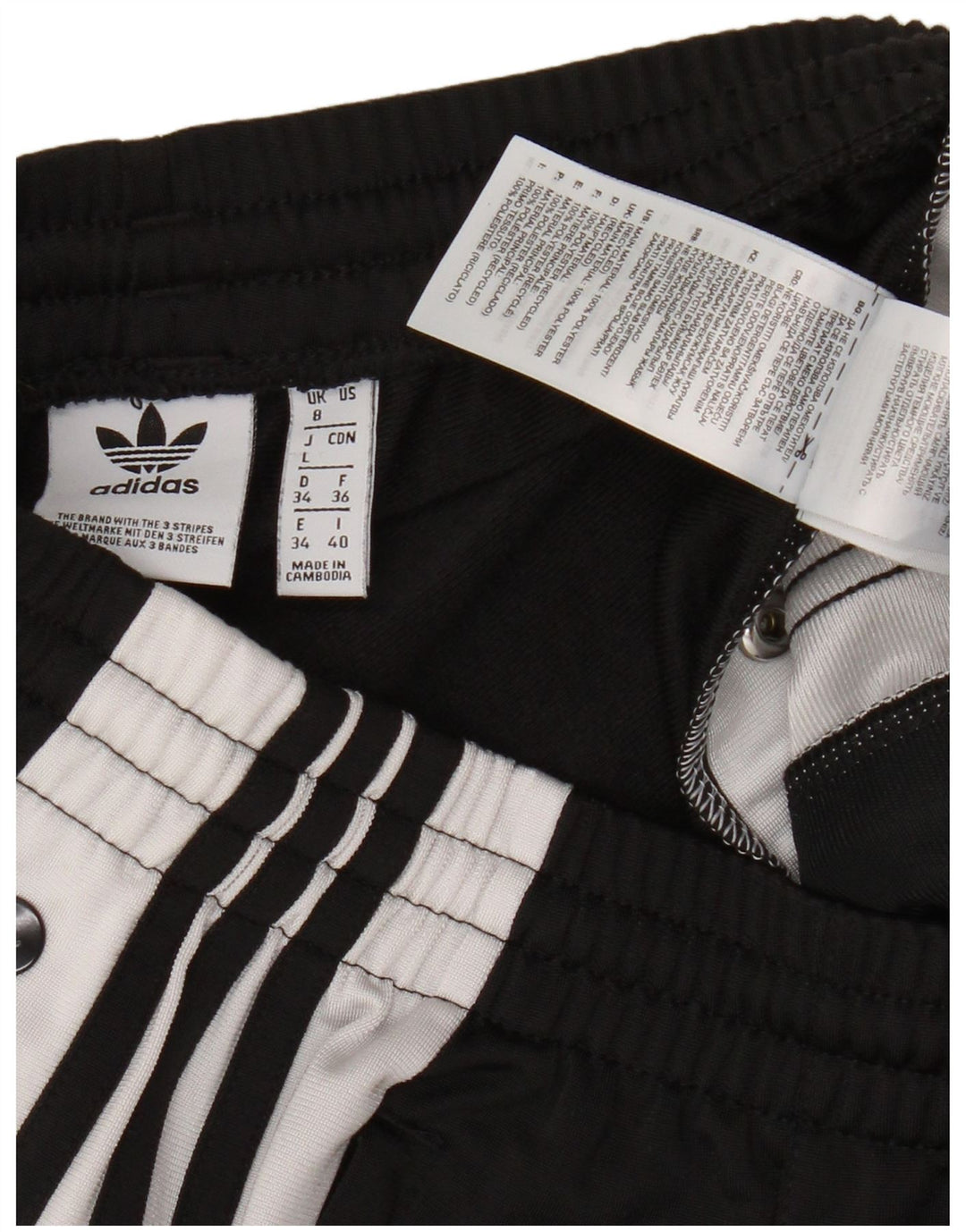 Женские спортивные брюки Adidas UK 8, маленькие черные, полиэстер с цветными блоками