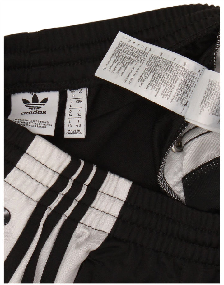 Женские спортивные брюки Adidas UK 8, маленькие черные, полиэстер с цветными блоками