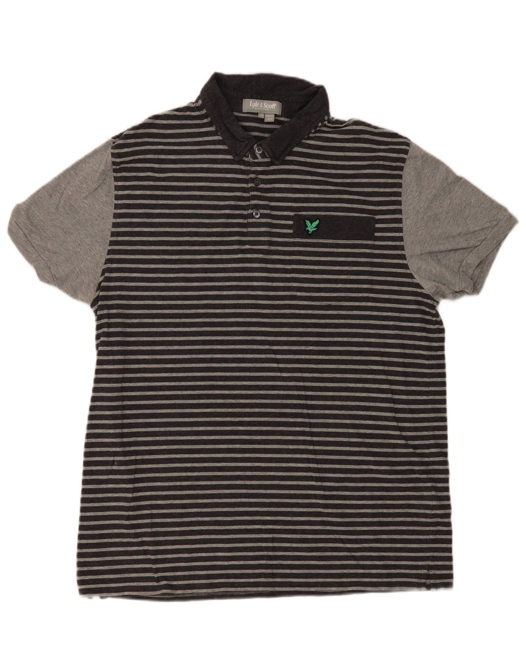 Мужская рубашка-поло Lyle & Scott XL, хлопковая серая полоска
