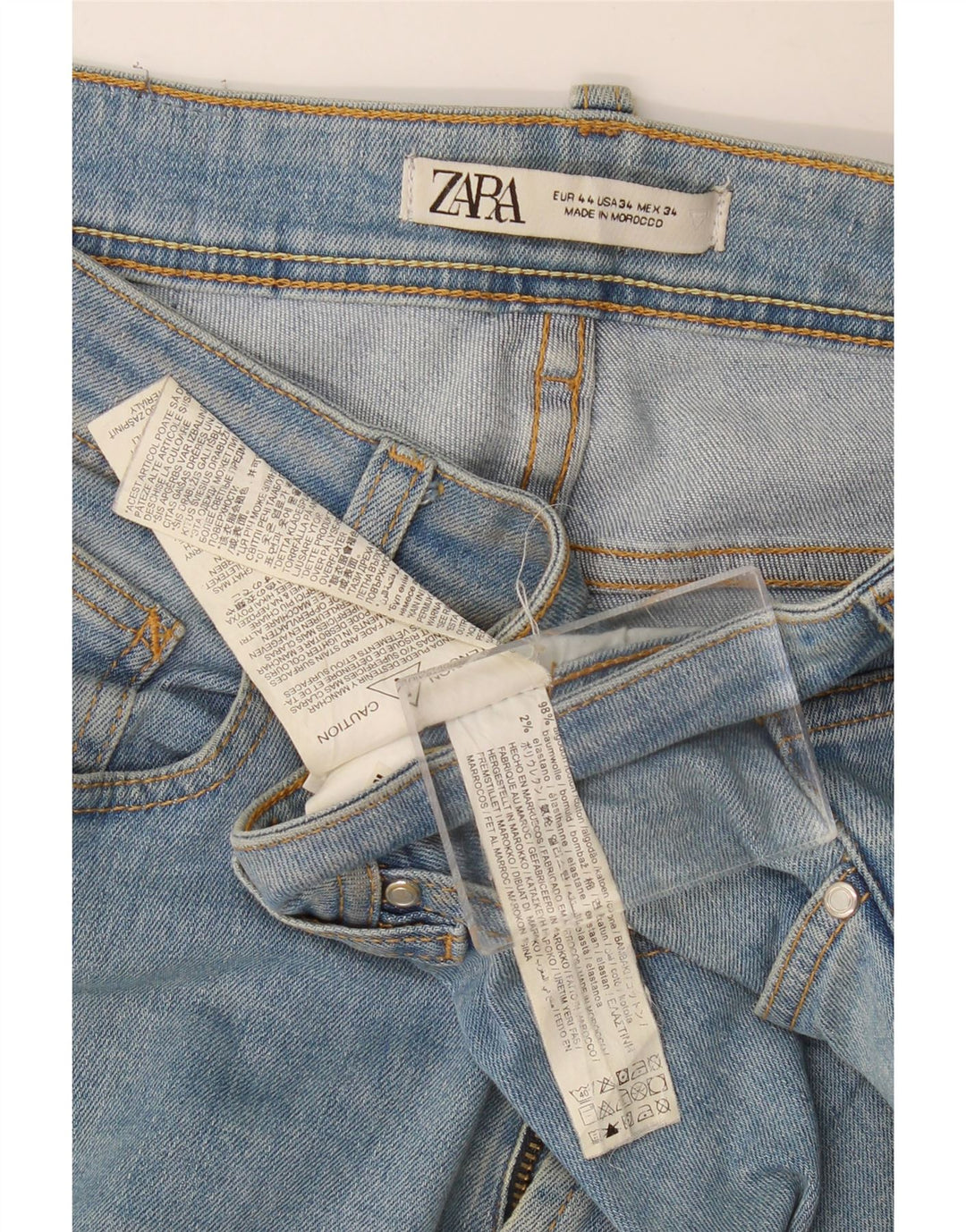 Мужские узкие джинсы Zara EU 44, большие W34 L30, синие, хлопок