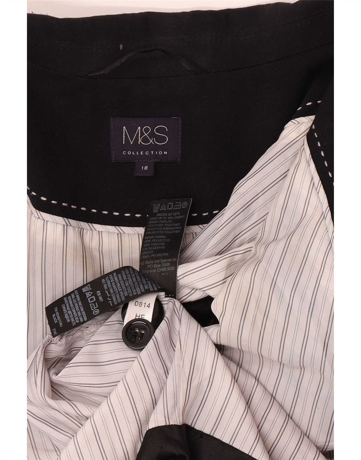 Женский пиджак на 1 пуговице Marks & Spencer UK 18 XL, черный полиэстер