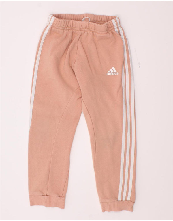 Спортивный костюм Adidas для девочек, брюки для бега, 3–4 года, розовый хлопок