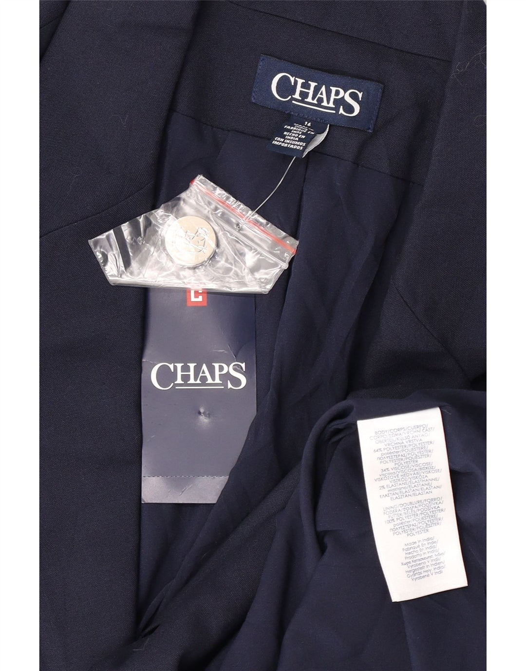 Женский пиджак Chaps на 2 пуговицах США 16 2XL Темно-синий полиэстер