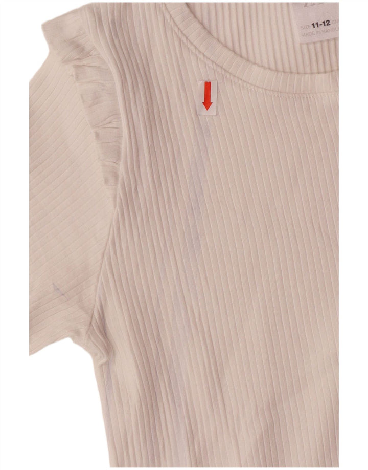 Футболка Zara для девочек, топ 11-12 лет, белая