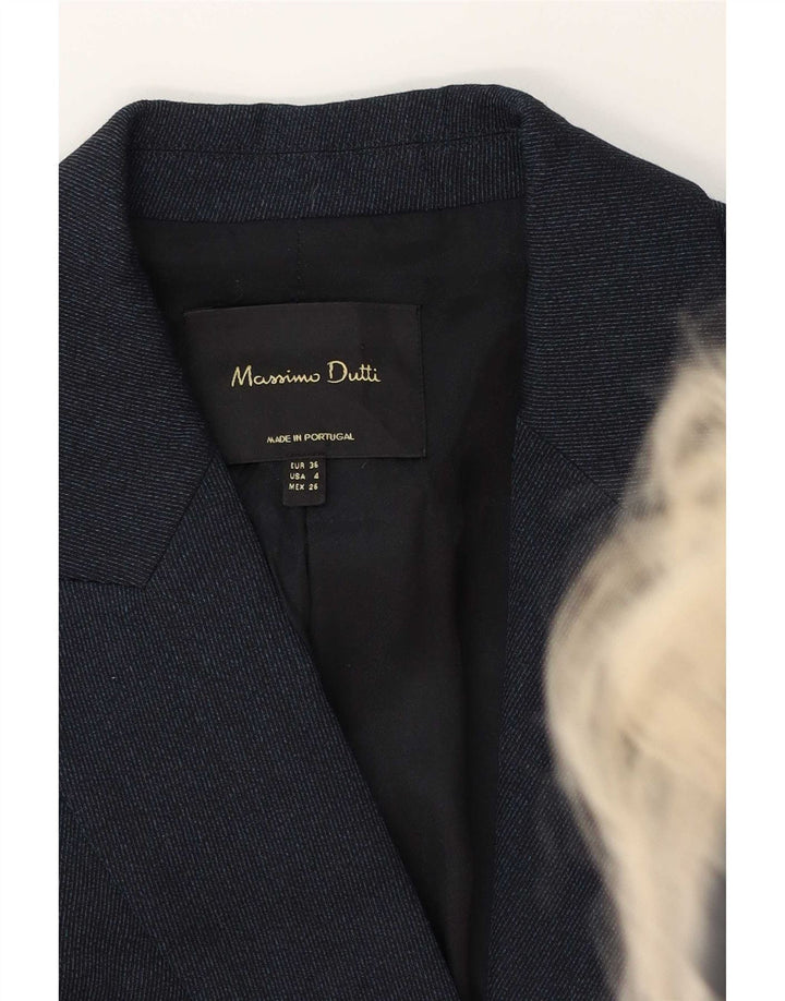 Massimo Dutti Женский пиджак на 1 пуговице EU 36 XS Темно-синий вискоза