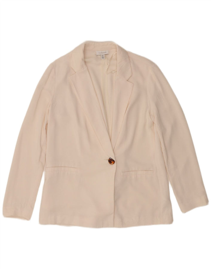 Topshop Женский пиджак оверсайз на 1 пуговице UK 8 Маленький Off White