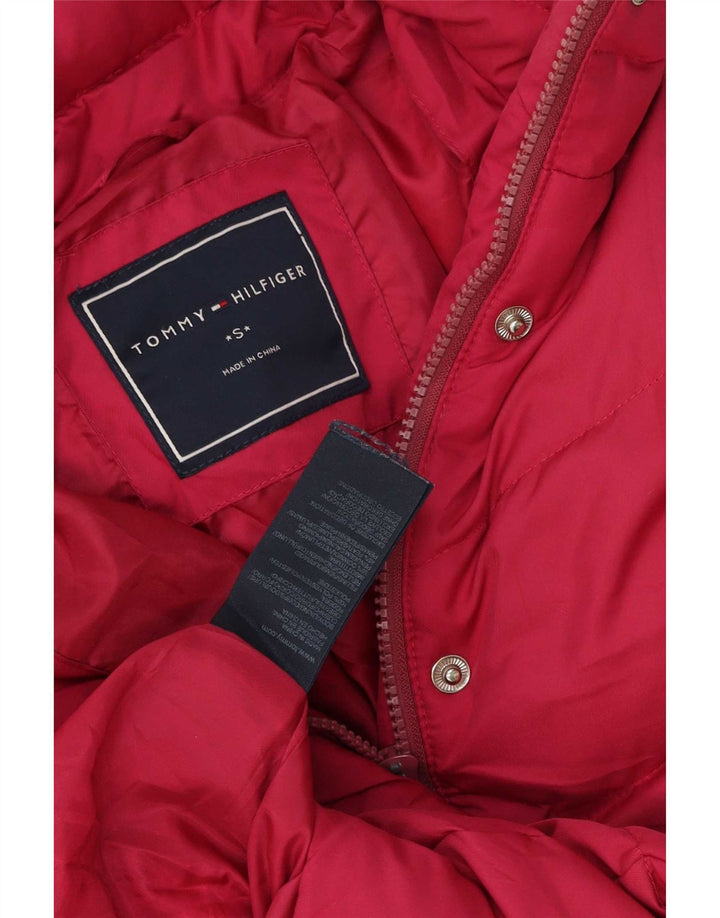 Женская стеганая куртка с капюшоном Tommy Hilfiger UK 10, маленький розовый полиэстер