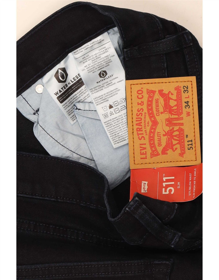 Женские джинсы Levi's 511 Slim W34 L28 Темно-синие, хлопок