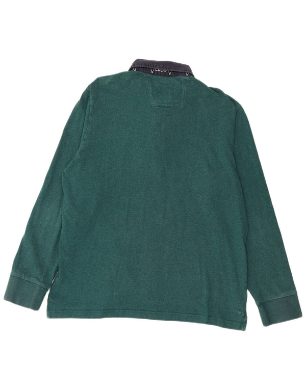 ОДЕЖДА ЭКИПАЖА Мужская рубашка-поло для регби с длинными рукавами XL, зеленая с цветными блоками