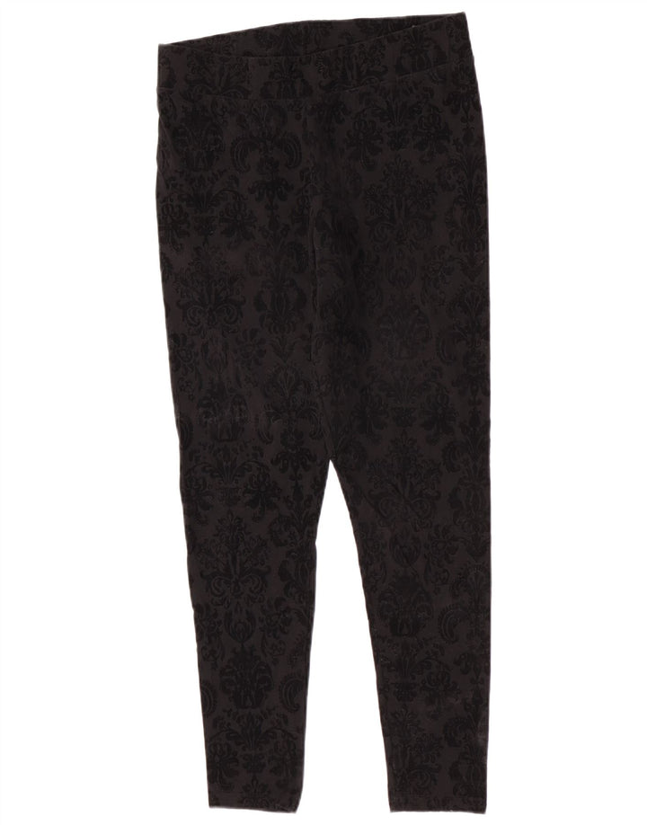 Женские леггинсы Marks & Spencer UK 14, средний черный, хлопок с пейсли