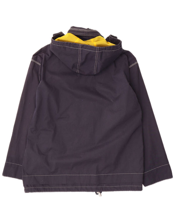 Astrolabio Womens Hooded Rain Jacket IT 44 Medium Navy Blue Cotton