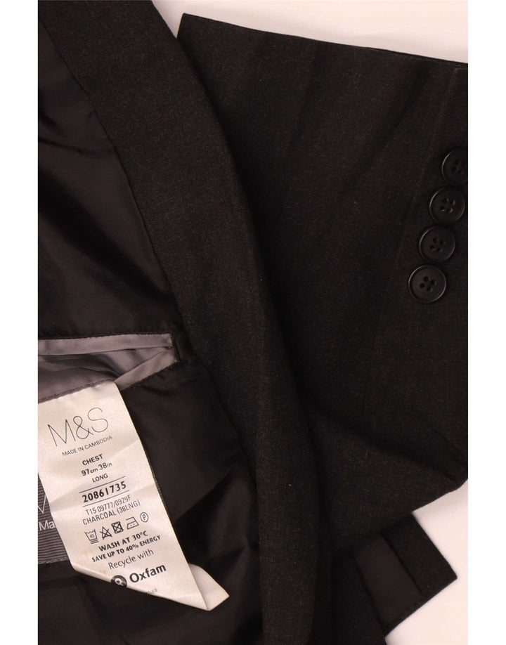 Мужской удлиненный пиджак на 2 пуговицах Marks & Spencer UK 38 средний серый
