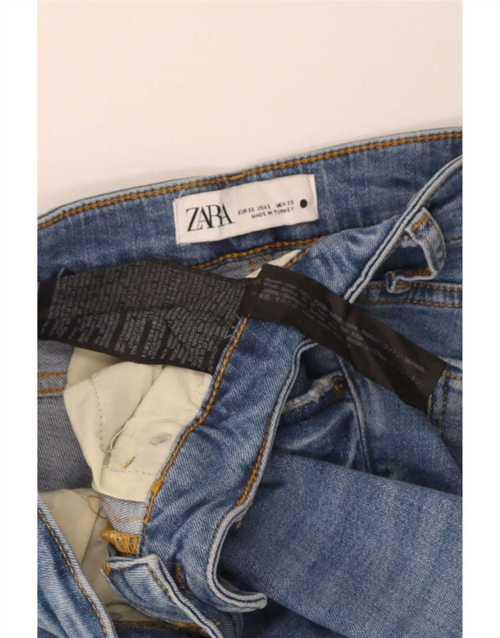 Женские расклешенные джинсы Zara EU 38, маленькие W28 L32, синие, хлопок