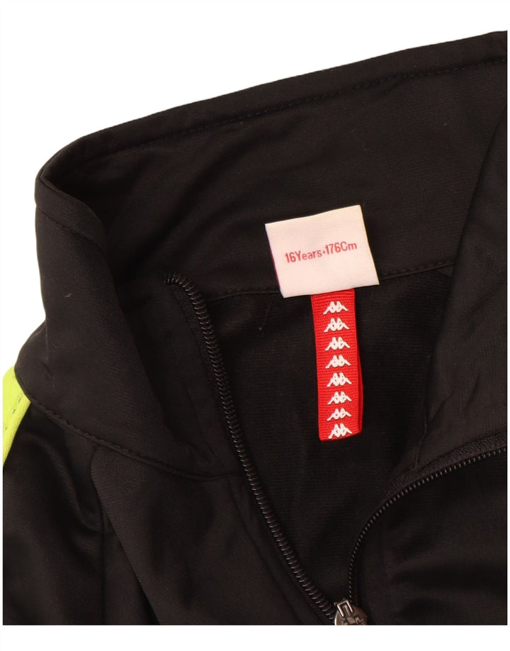 KAPPA Спортивный костюм с графическим рисунком для мальчиков, верхняя куртка 15–16 лет, черный с цветными блоками