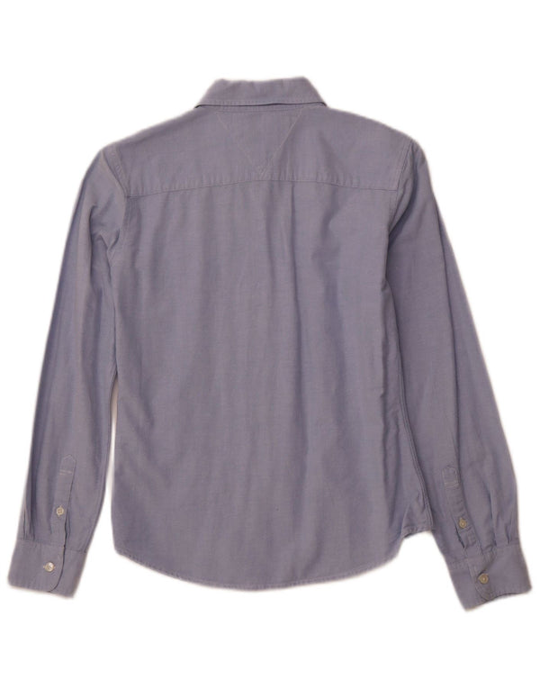 TOMMY HILFIGER Женская рубашка UK 10, маленький синий хлопок