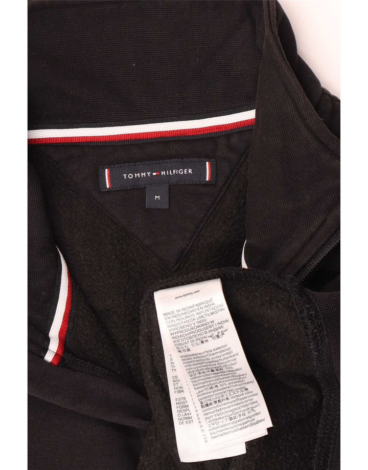 Мужской свитшот на молнии с рисунком Tommy Hilfiger, джемпер среднего размера, черный, хлопок