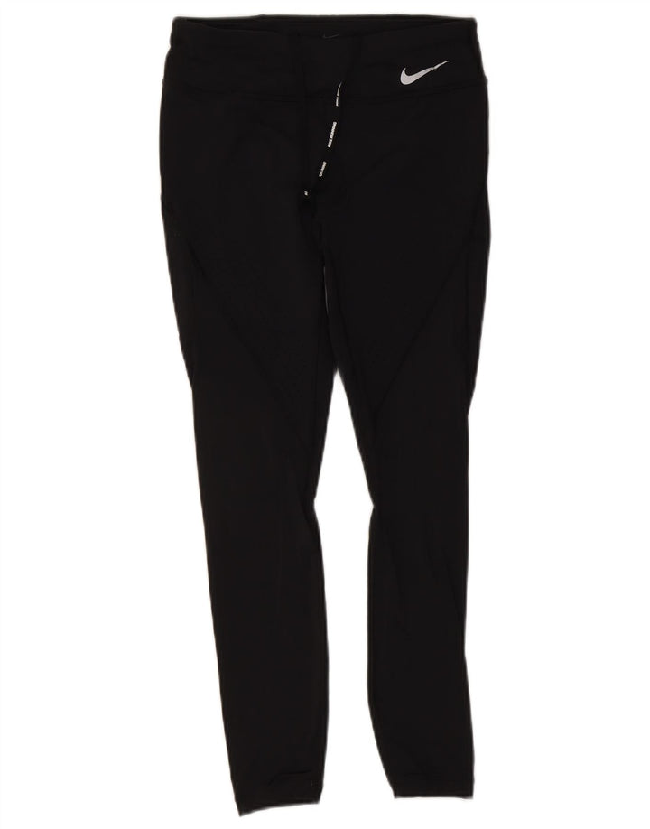 Женские леггинсы Nike Dri Fit UK 8, маленькие черные нейлоновые
