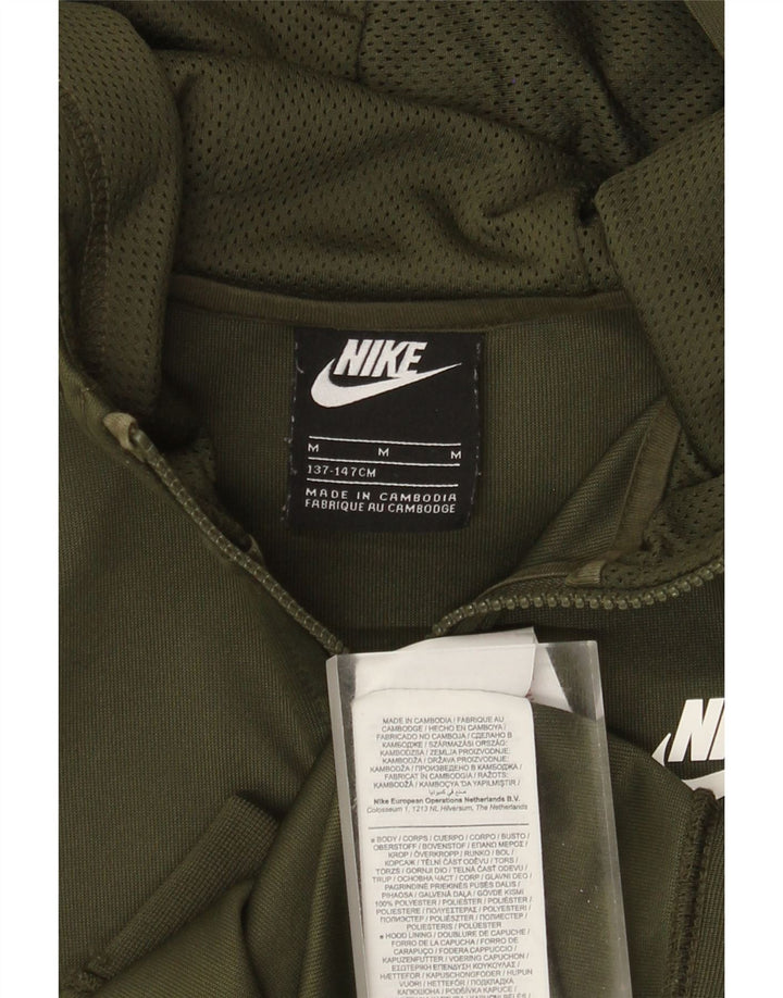 Свитер с капюшоном на молнии для мальчиков Nike 10–11 лет, средний цвет хаки, полиэстер