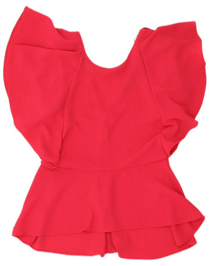 Женская блузка Zara Top UK 12, средний розовый полиэстер