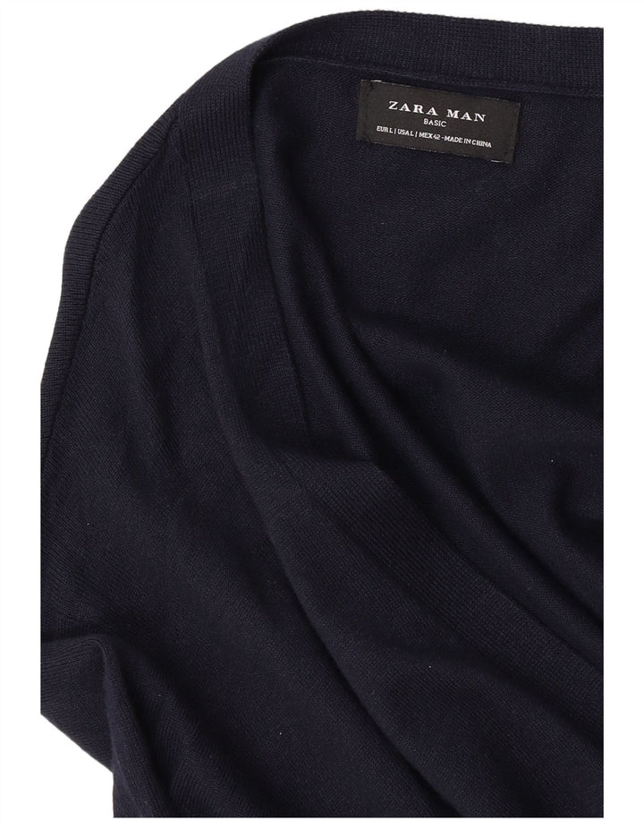 Мужской кардиган Zara, большой темно-синий