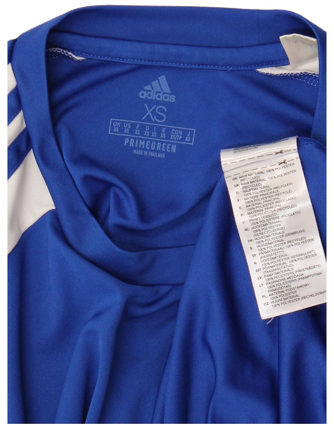 Мужская футболка ADIDAS Aeroready Top XS синяя с цветными блоками из полиэстера