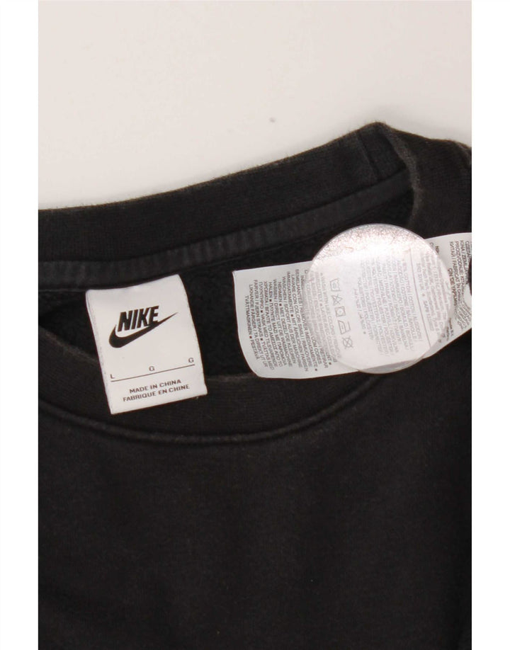 Мужской свитшот Nike, большой черный хлопковый джемпер