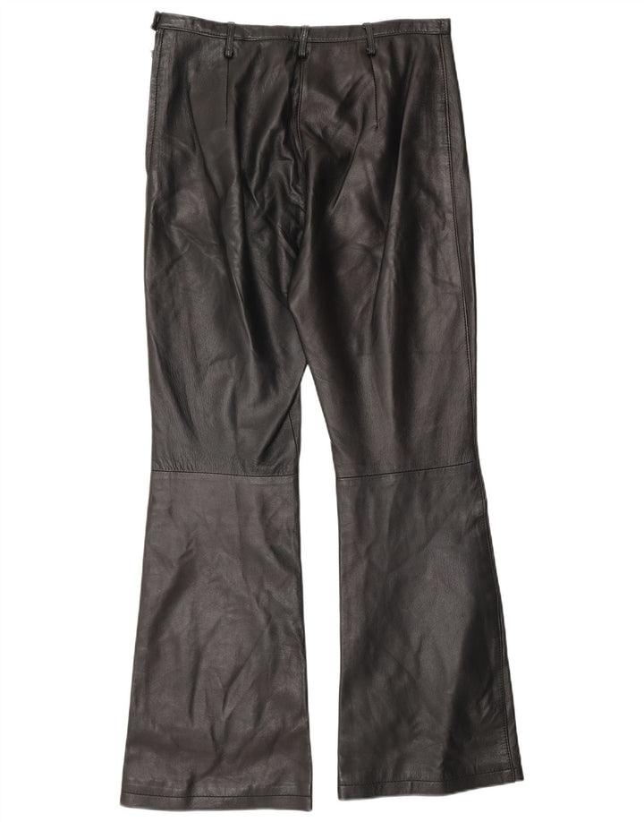 Винтажные женские кожаные брюки Bootcut США 6, средние W30 L30, черные кожаные