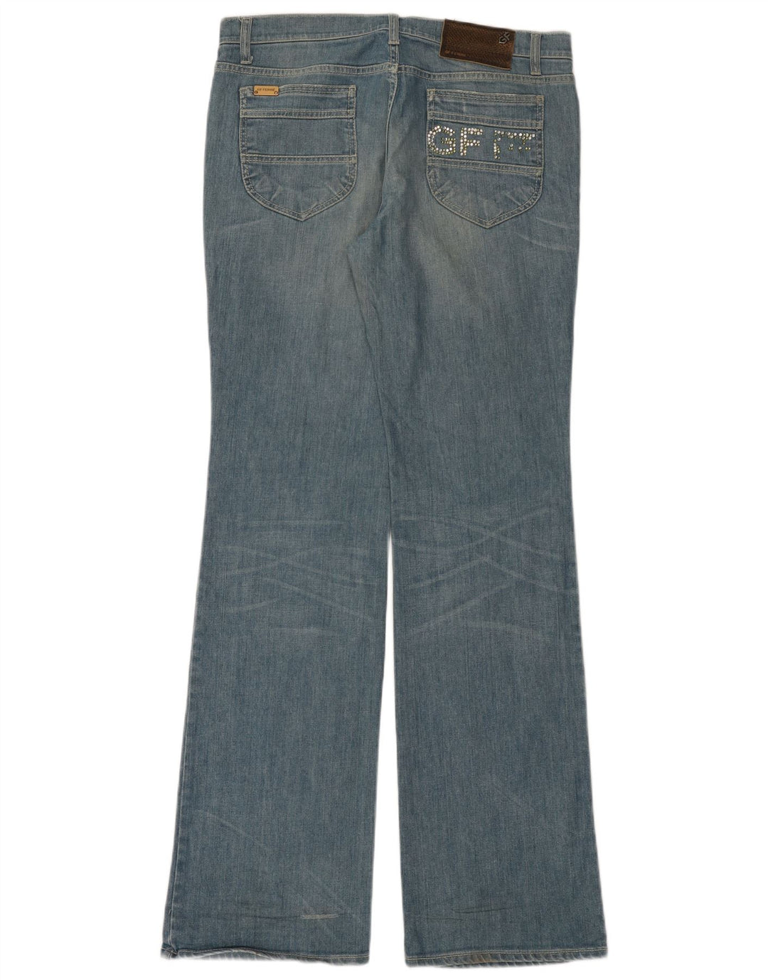 Женские джинсы Bootcut с графическим рисунком Gianfranco Ferre W31 L35, синий хлопок