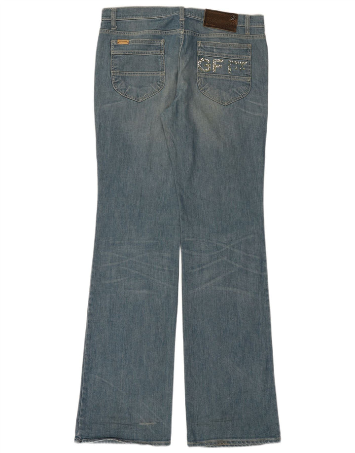 Женские джинсы Bootcut с графическим рисунком Gianfranco Ferre W31 L35, синий хлопок