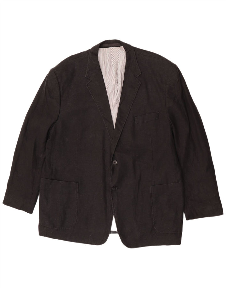 Мужской пиджак на двух пуговицах Marks & Spencer UK 48 2XL, черный льняной цвет