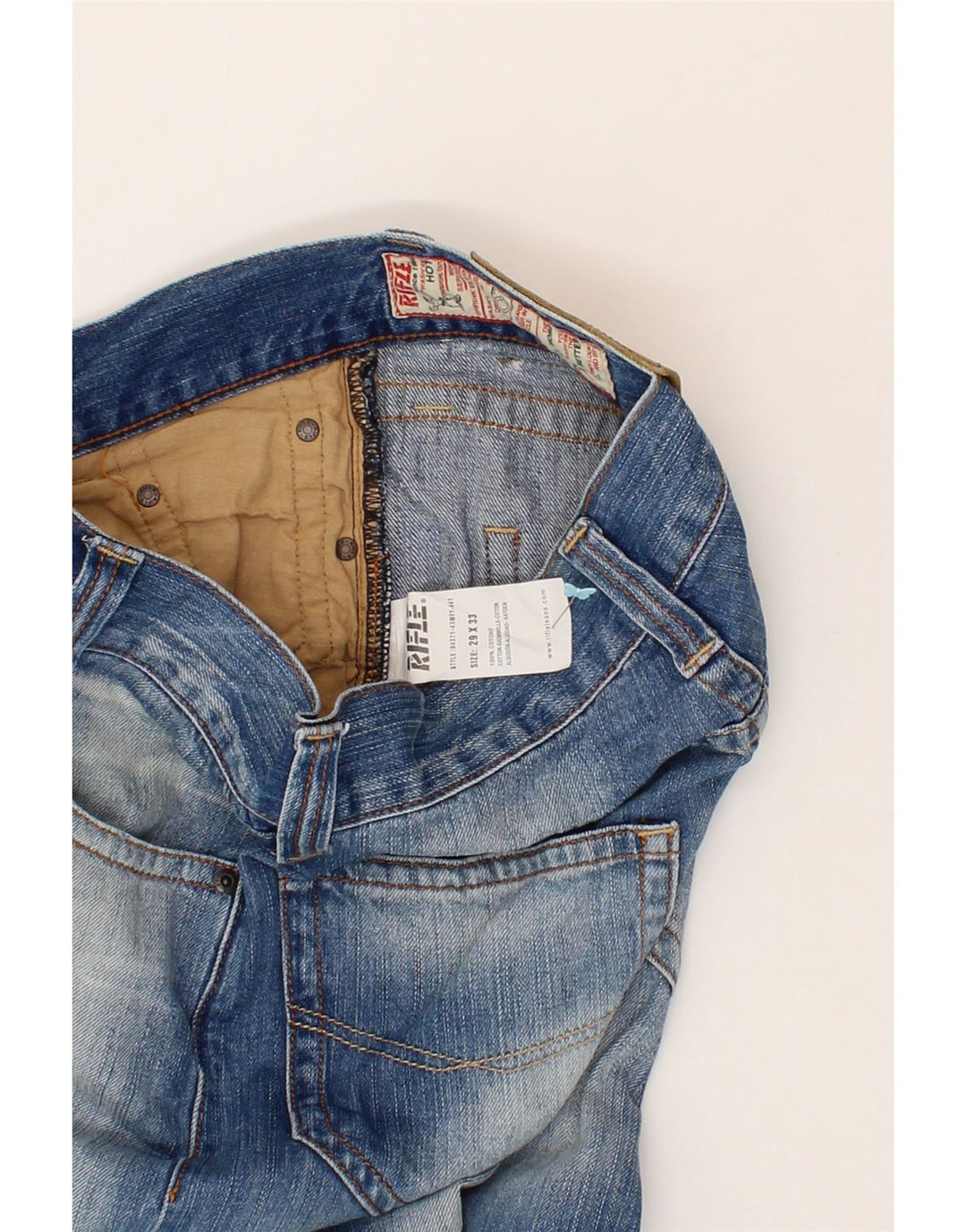 RIFLE Womens Straight Jeans W29 L33 Blue Cotton Vintage Rifle and Second-Hand Rifle from Messina Hembry 