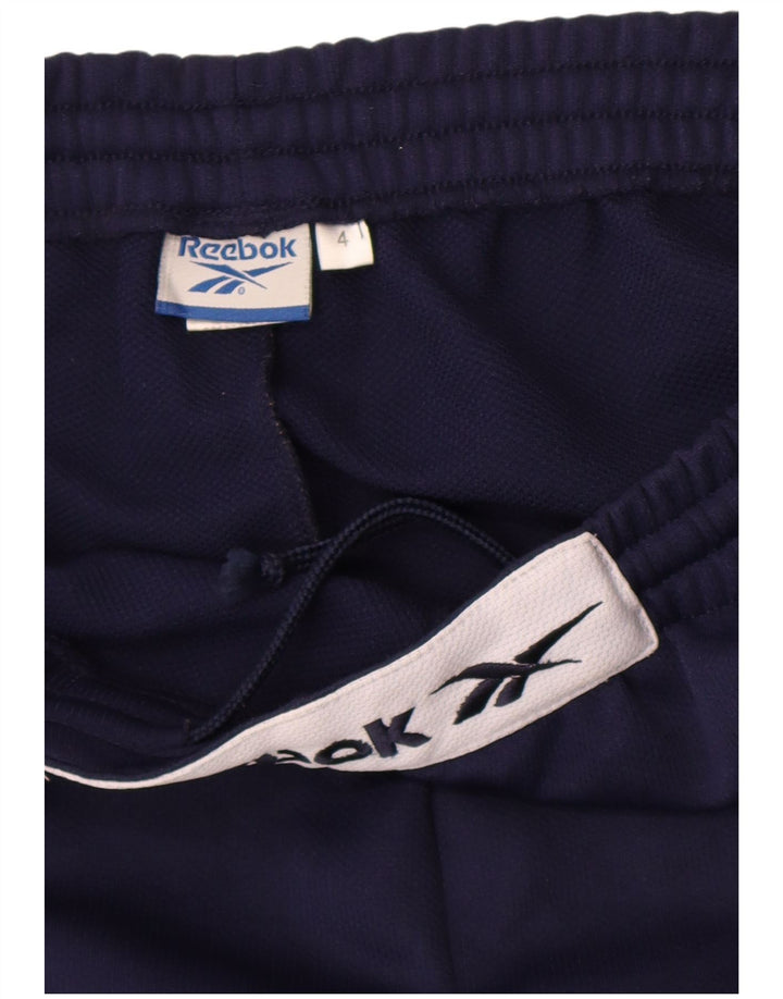Reebok Мужские спортивные брюки с графическим рисунком, большие темно-синие, полиэстер