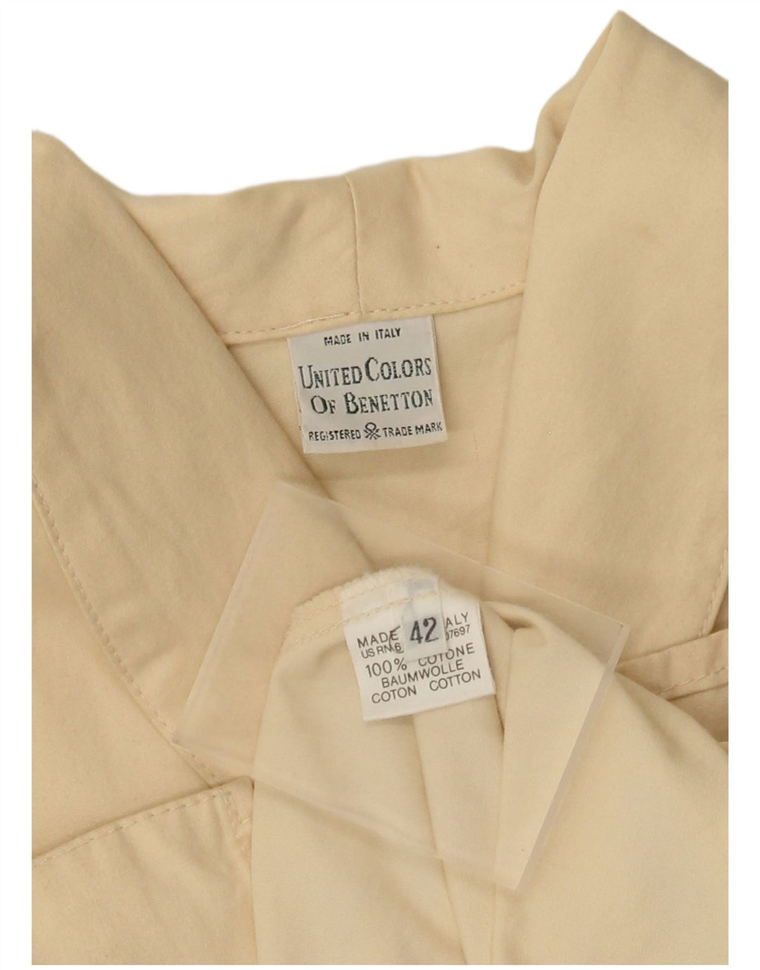 Женское пальто оверсайз Benetton IT 42 Medium Beige Cotton