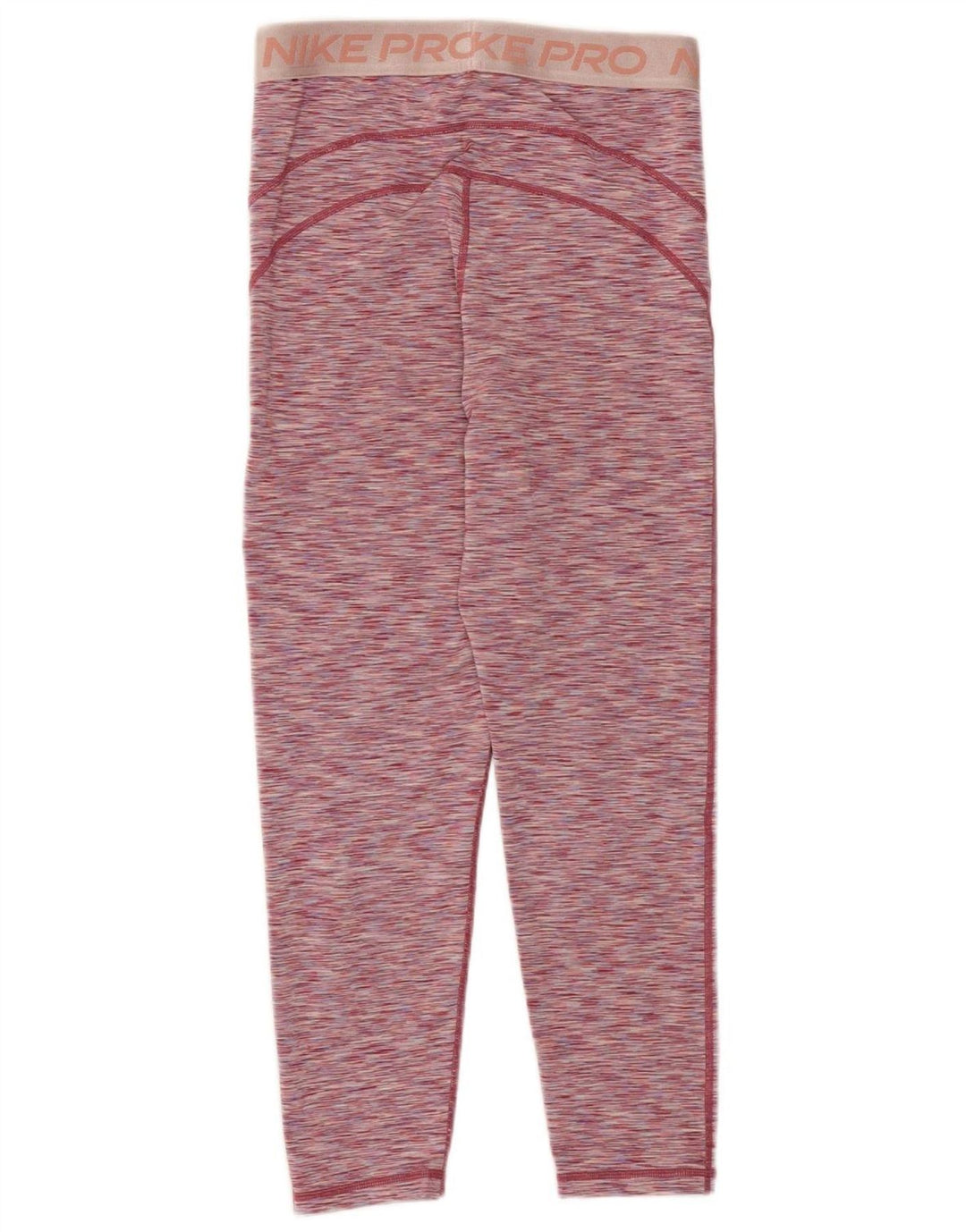 NIKE Womens Graphic Capri Leggings UK 12 Medium  Maroon Flecked