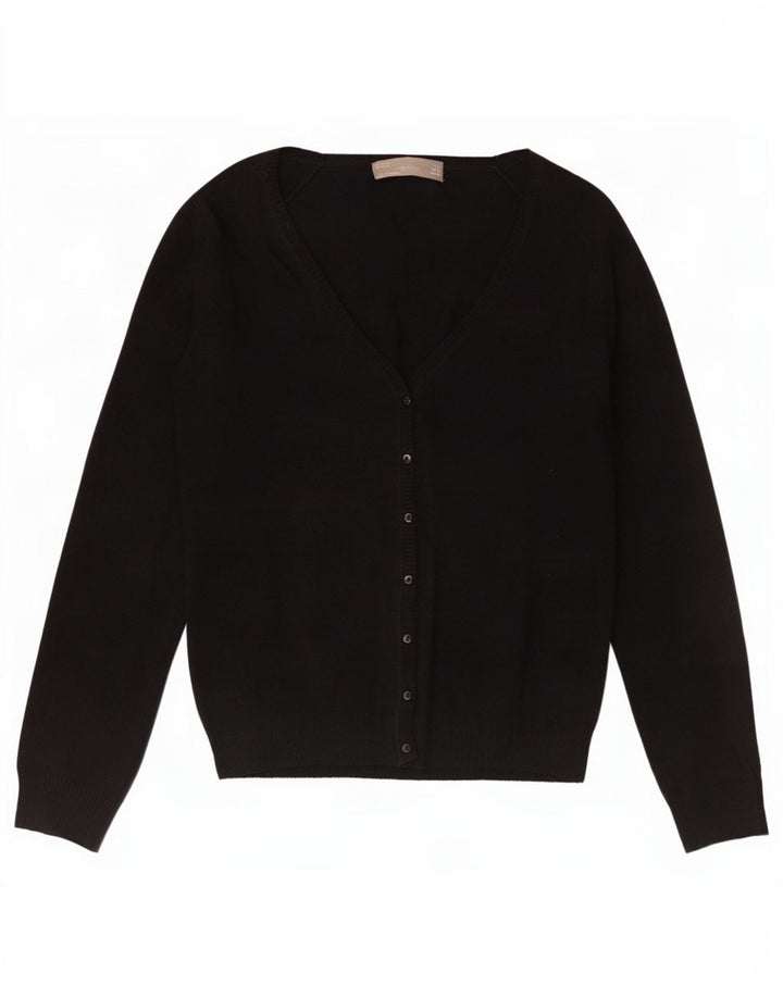 Женский кардиган Zara UK 12, средний черный хлопковый свитер