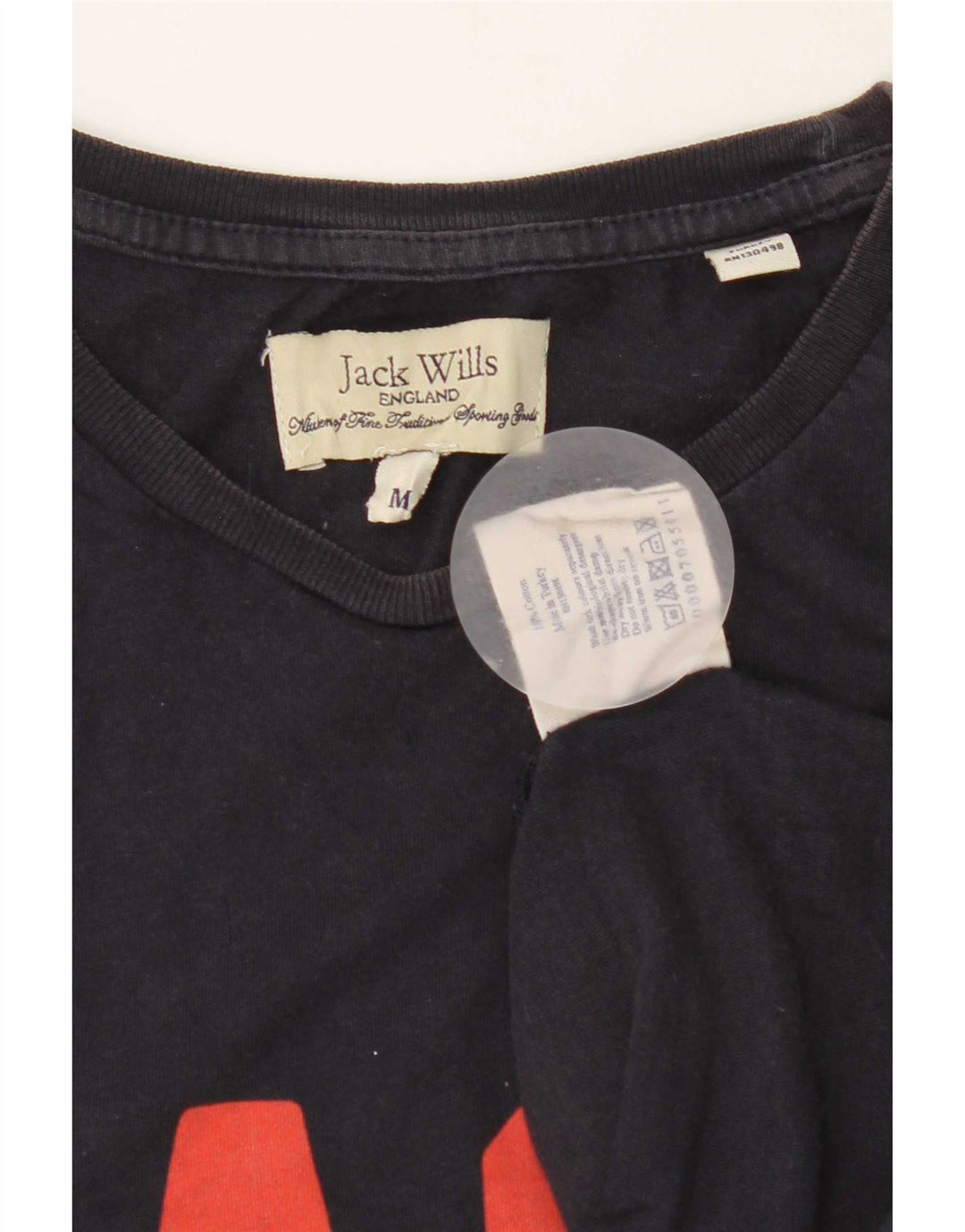 Jack Wills Мужская футболка с рисунком Топ среднего размера, темно-синий, хлопок