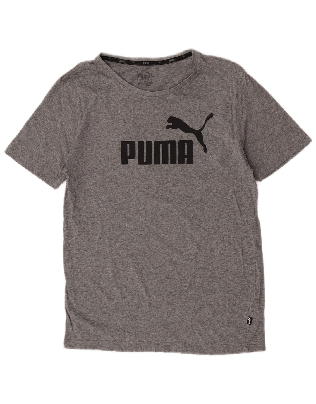 Мужская футболка с рисунком Puma, маленький серый хлопок