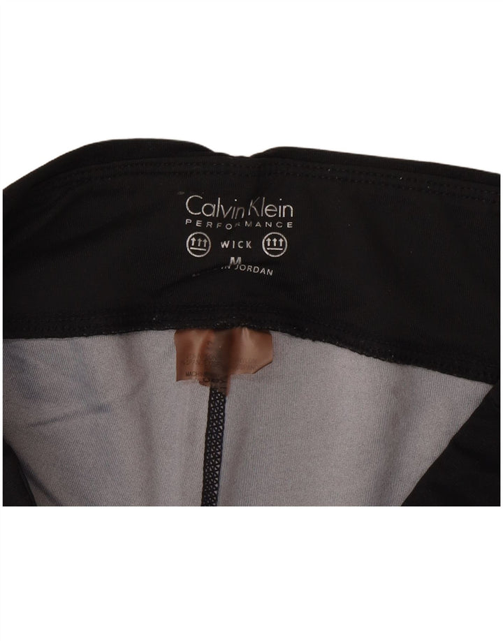 Женские леггинсы-капри Calvin Klein UK 12, нейлон, средние черные полоски