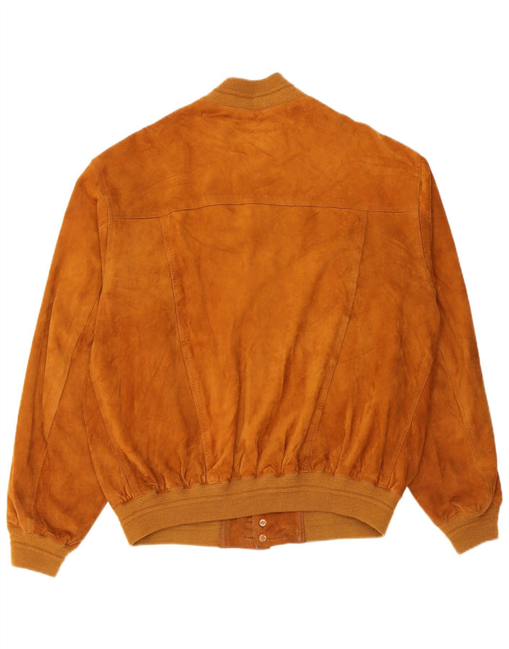 Винтажный мужской замшевый бомбер IT 52 XL Коричневый кожаный