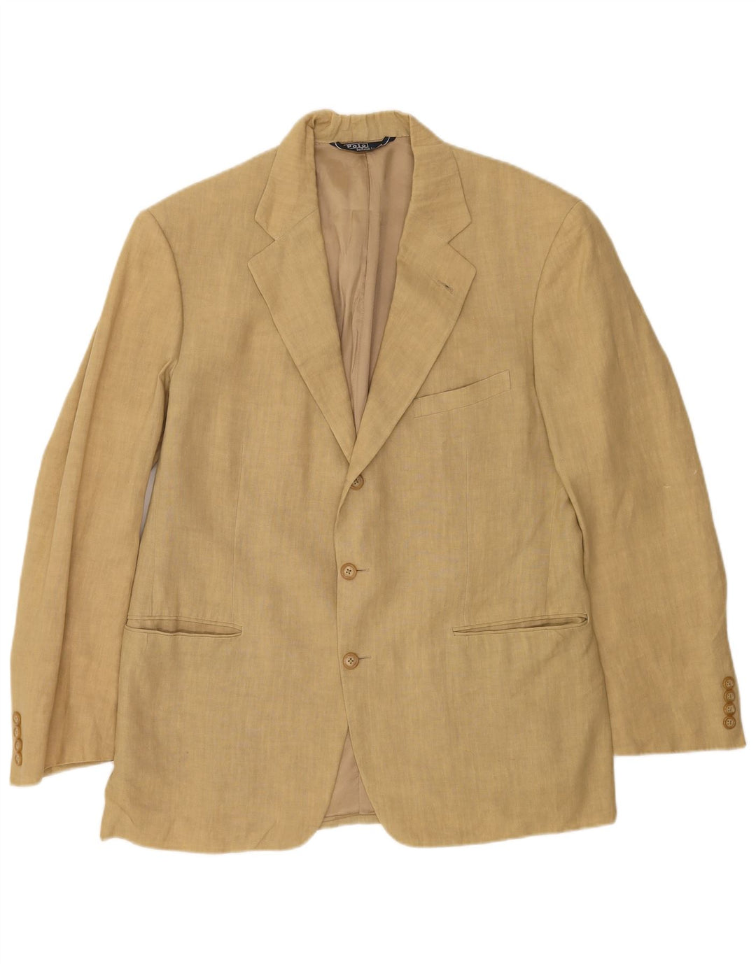 Мужской пиджак с 3 пуговицами Polo Ralph Lauren, Великобритания, 42, большой, бежевый, льняной