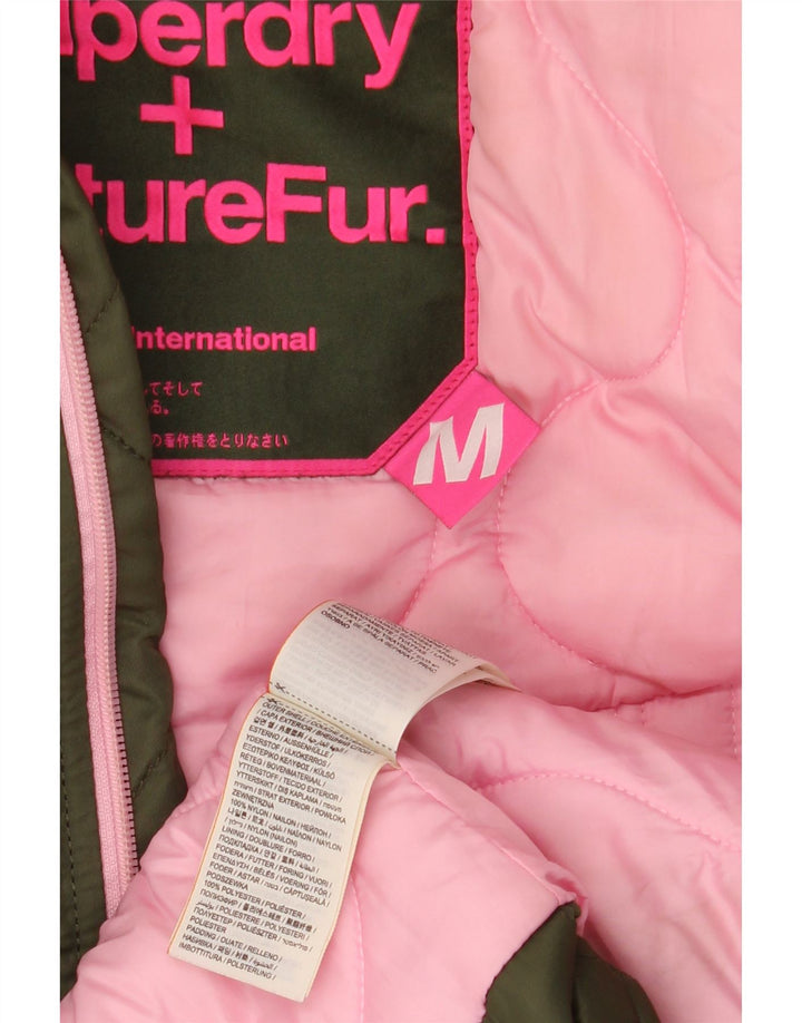 SUPERDRY Женская парка с капюшоном UK 14, средний хаки, нейлон